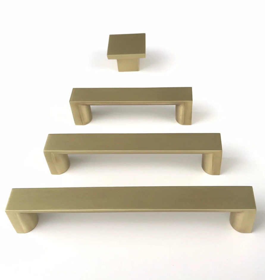 Tila Brass Wide Drawer Pulls and Knob - Cabinet Hardware | Pulls