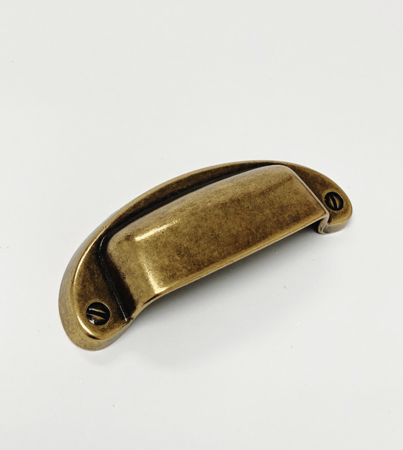 Drawer Cup Pull "Capri" in Antique Brass - Brass Cabinet Hardware | Pulls