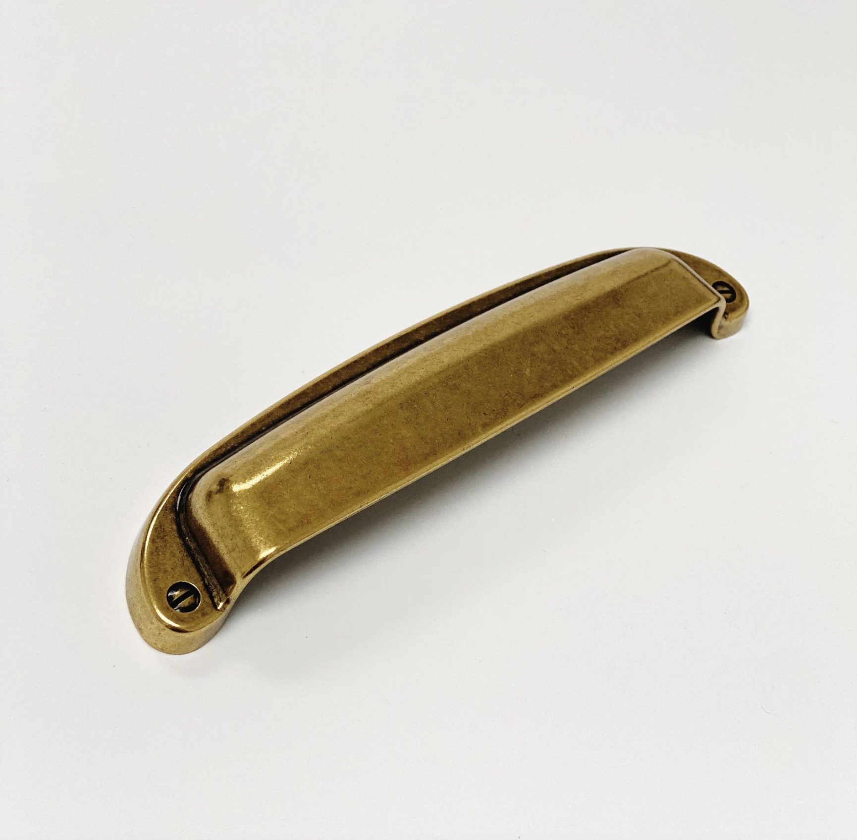 Drawer Cup Pull "Capri" in Antique Brass - Brass Cabinet Hardware | Pulls