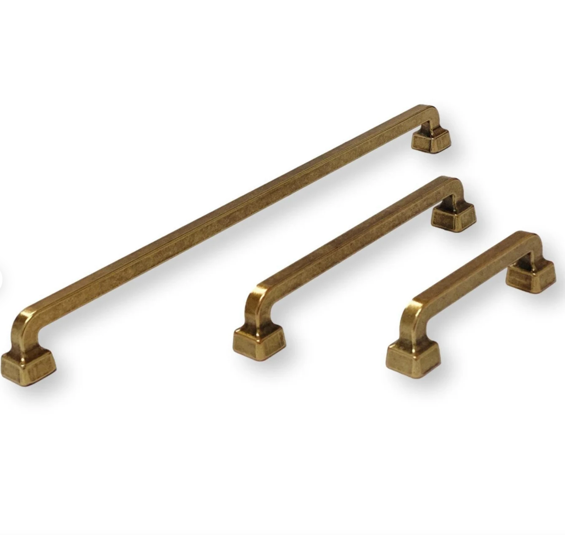 Mission Drawer Pull "Capri" in Antique Brass - Brass Cabinet Hardware | Pulls