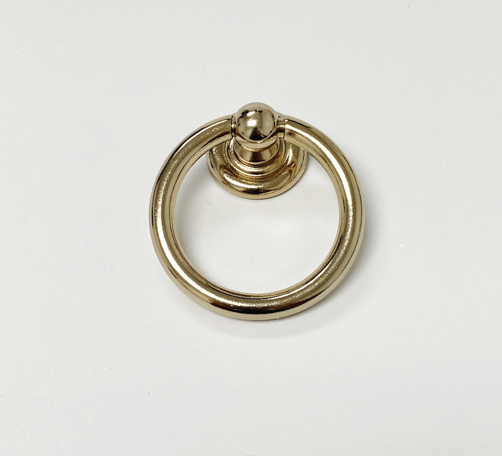 Polished Light Gold "Capri" Cup Drawer Pull, Ring Pull or Round Cabinet Knob | Pulls