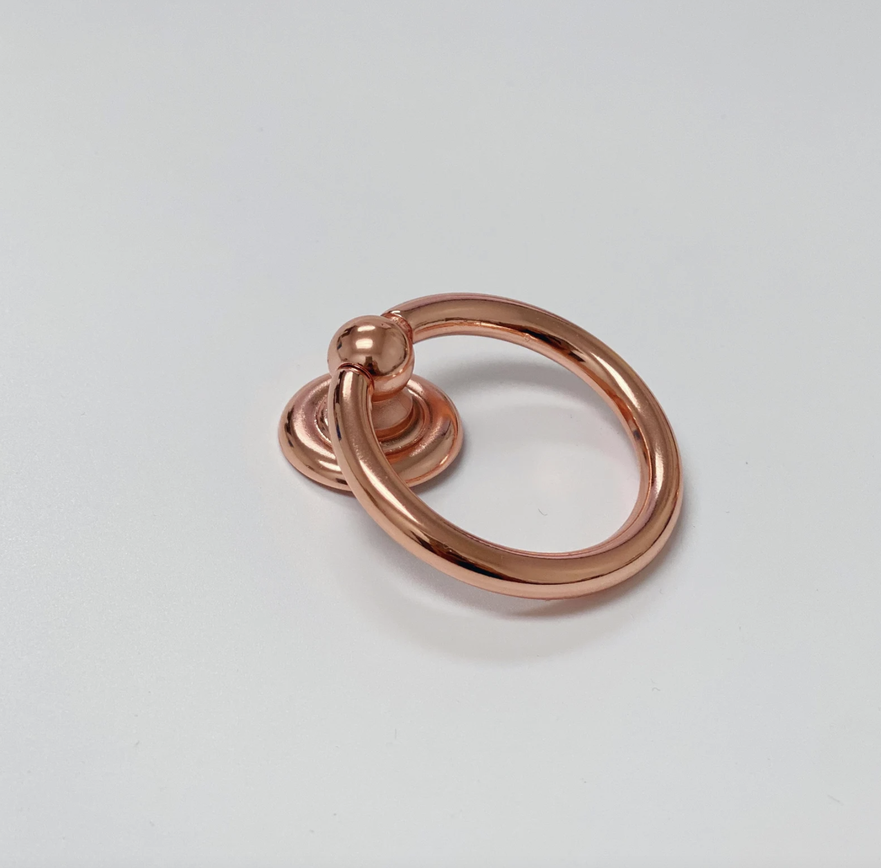 Polished Copper "Capri" Cup Drawer Pull, Ring Pull or Round Cabinet Knob | Pulls