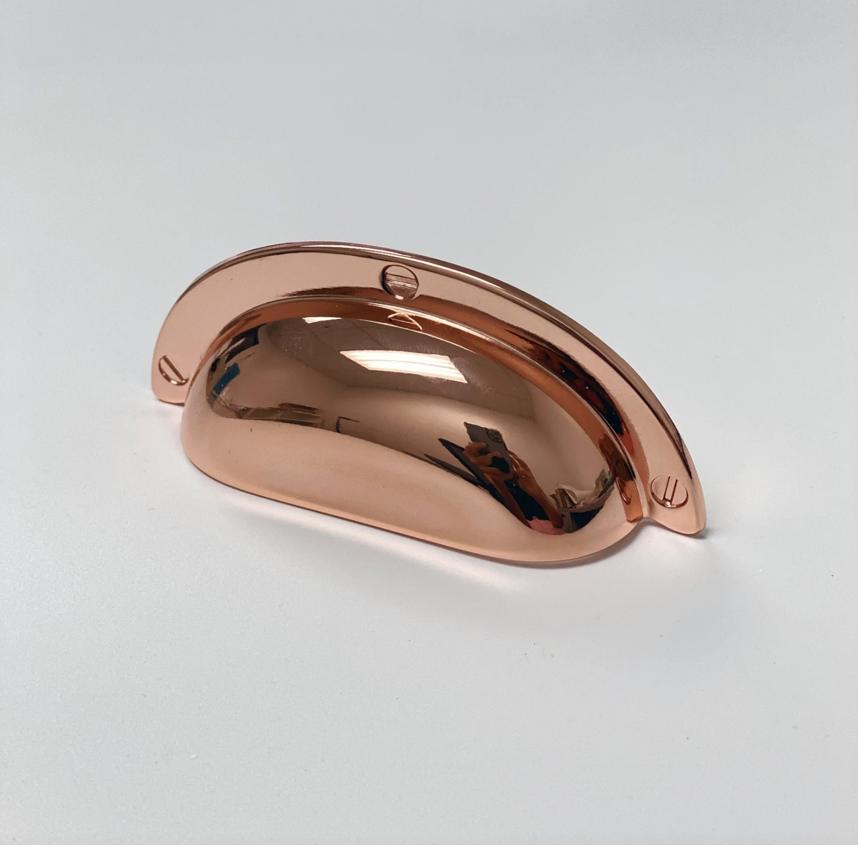 Polished Copper "Capri" Cup Drawer Pull, Ring Pull or Round Cabinet Knob | Pulls