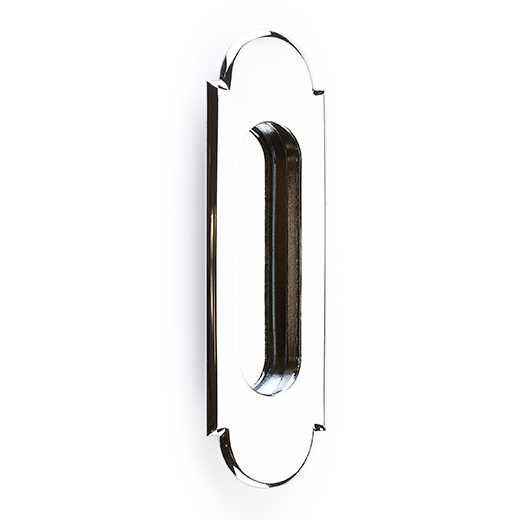 Rectangular Flush "Fleur" Solid Brass Recess Door Pull in Polished Chrome | Drawer Pull