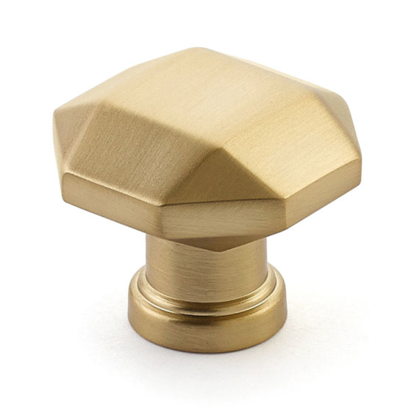 Satin Brass "Moderna" Cabinet Drawer Pulls and Cabinet Knobs - Forge Hardware Studio