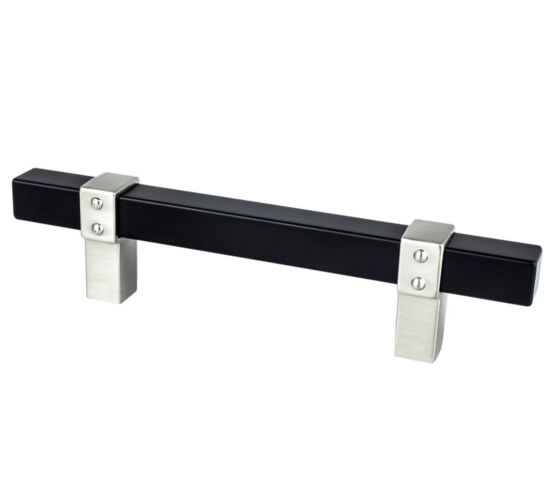 Brushed Nickel and Matte Black "Rio" Dual-Finish Cabinet Knob and Drawer Pulls - Industry Hardware