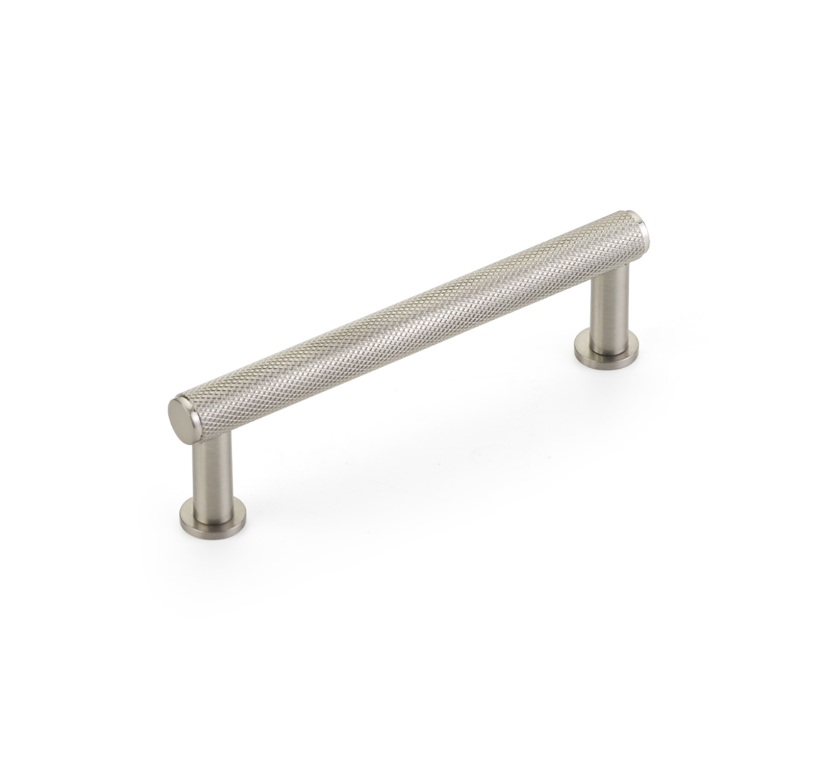 Brushed Nickel "Maison" Knurled Drawer Pulls and Cabinet Knobs with Optional Backplate - Industry Hardware