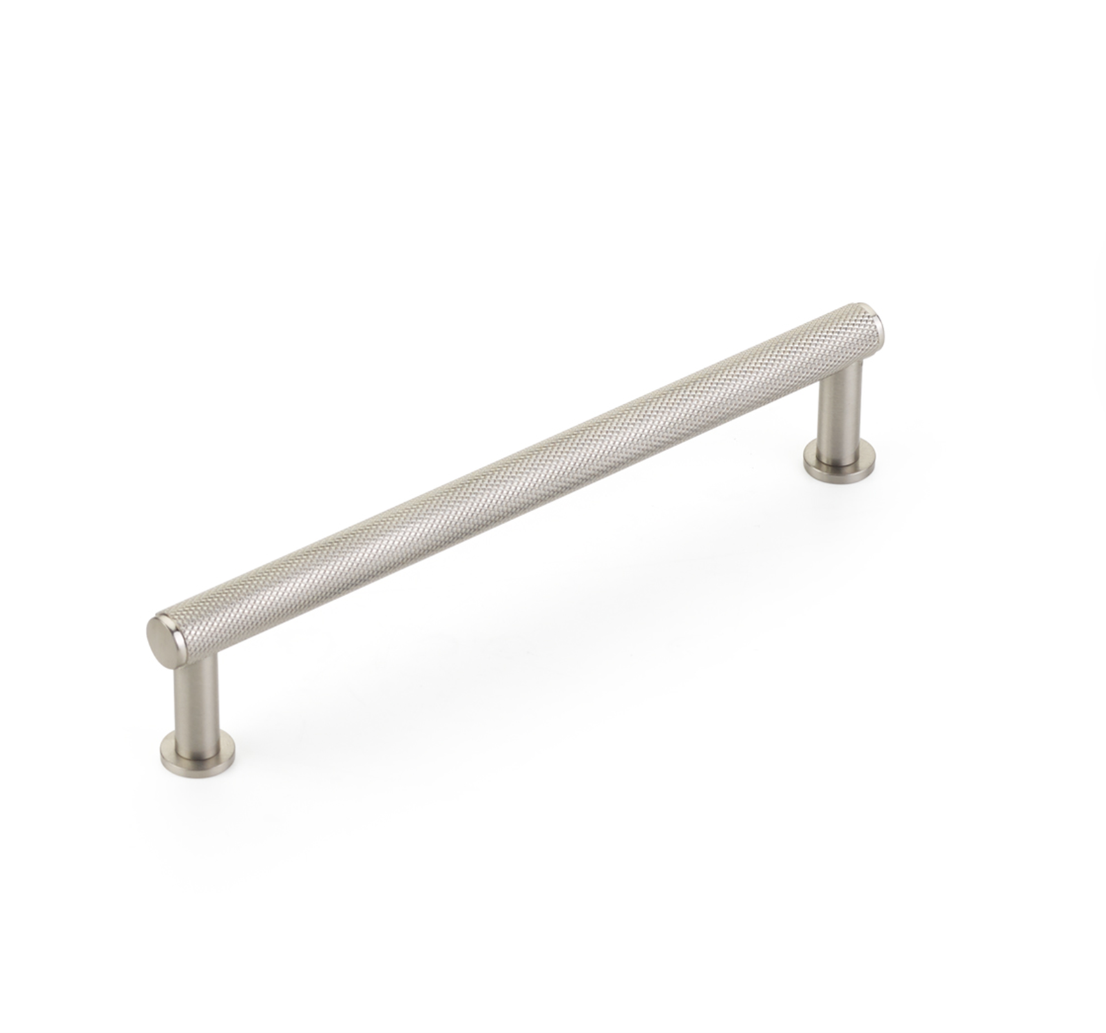 Brushed Nickel "Maison" Knurled Drawer Pulls and Cabinet Knobs with Optional Backplate - Industry Hardware