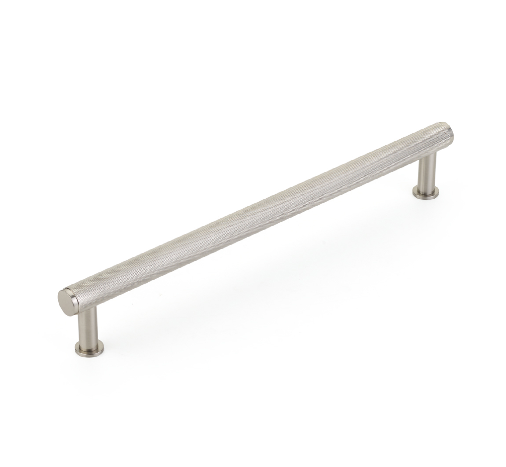 Brushed Nickel "Maison" Knurled Drawer Pulls and Cabinet Knobs with Optional Backplate - Industry Hardware