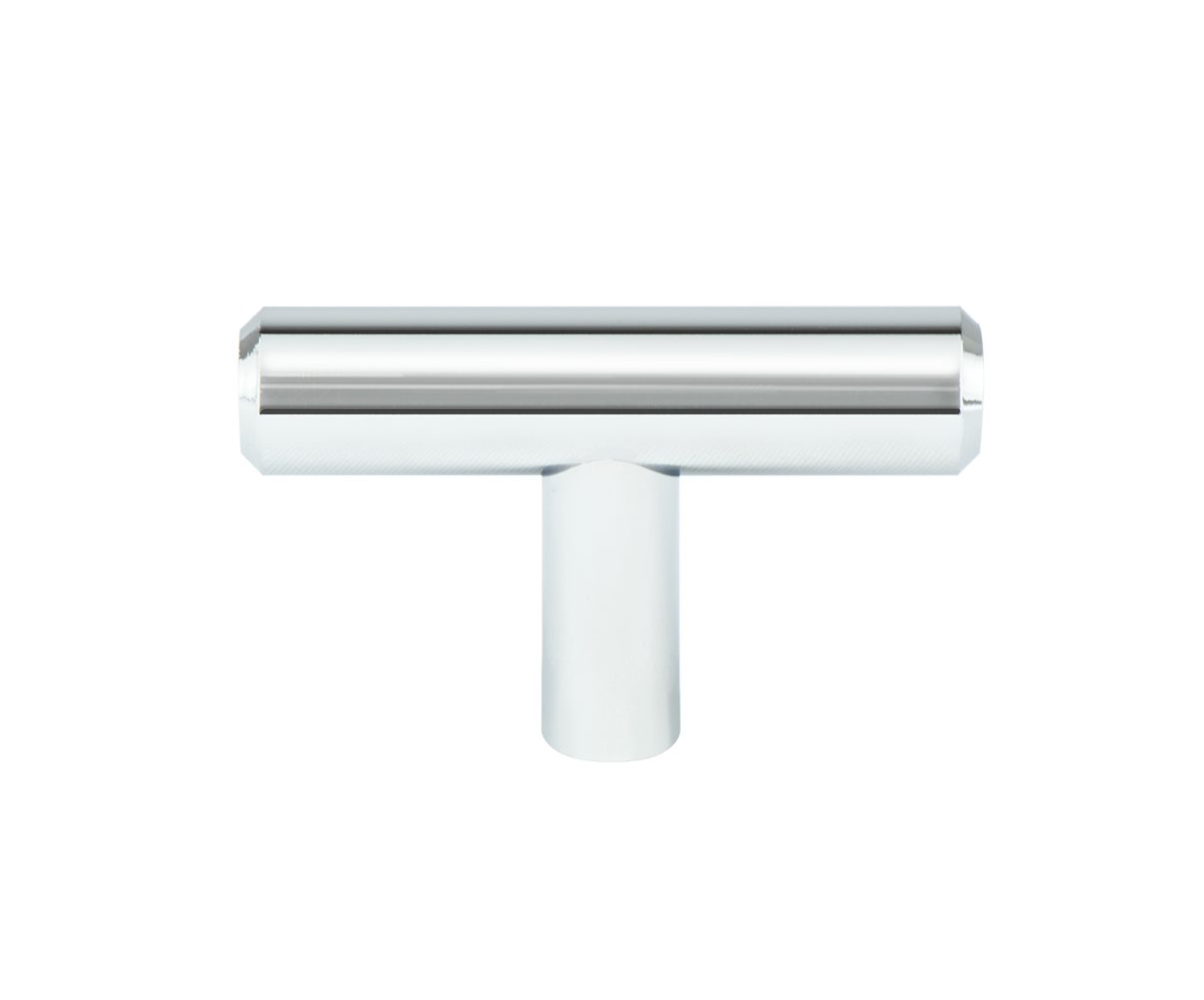 Polished Chrome "Dash" T-Bar Round Knob and Drawer Pulls - Industry Hardware