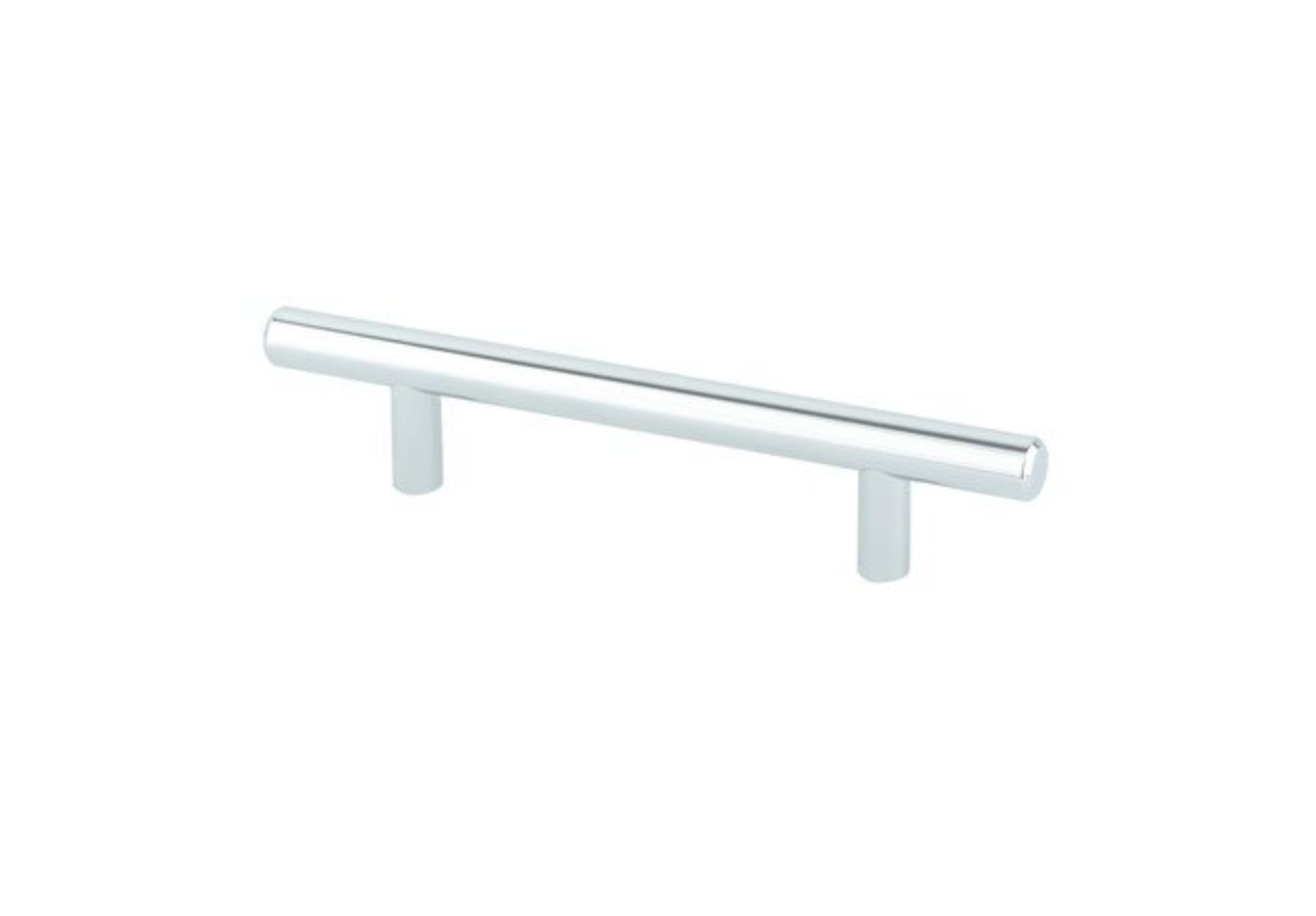 Polished Chrome "Dash" T-Bar Round Knob and Drawer Pulls