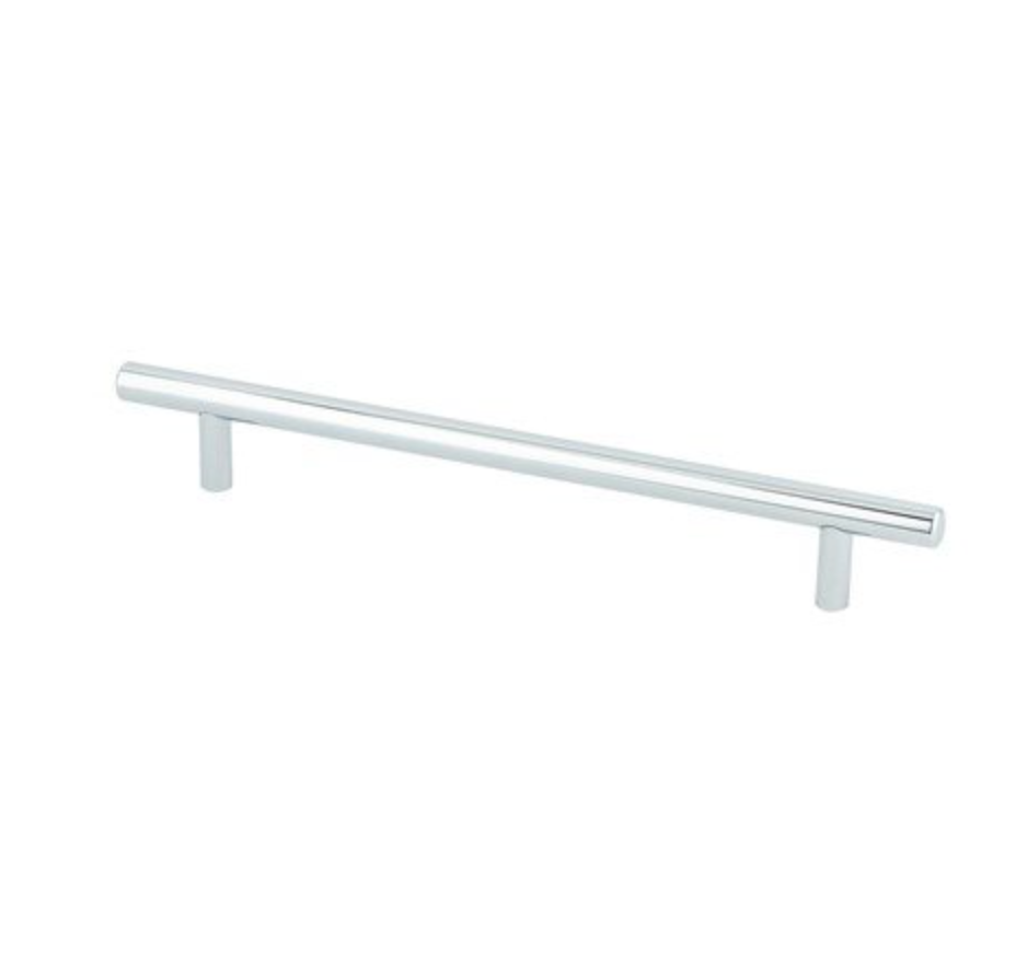 Polished Chrome "Dash" T-Bar Round Knob and Drawer Pulls