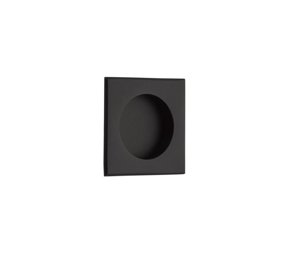 Square Flush Solid Brass Recess Door Pull 2-1/2" in Matte Black | Pulls
