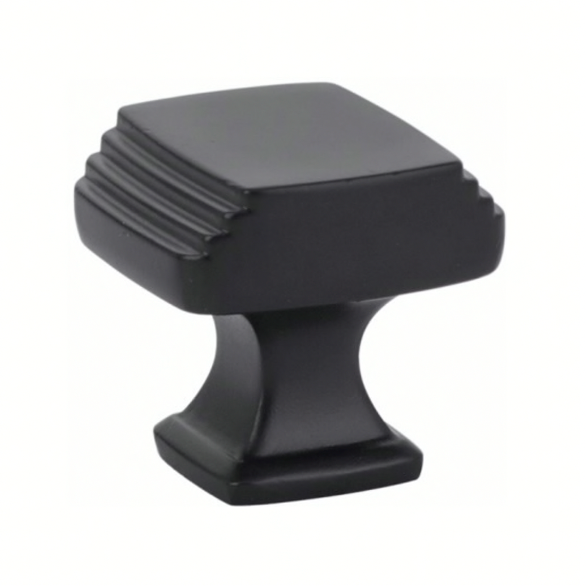 Matte Black "Deco" Cabinet Knobs and Drawer Pulls - Forge Hardware Studio