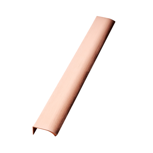 Tab Brushed Copper "Edge" Finger Drawer Pulls - Industry Hardware