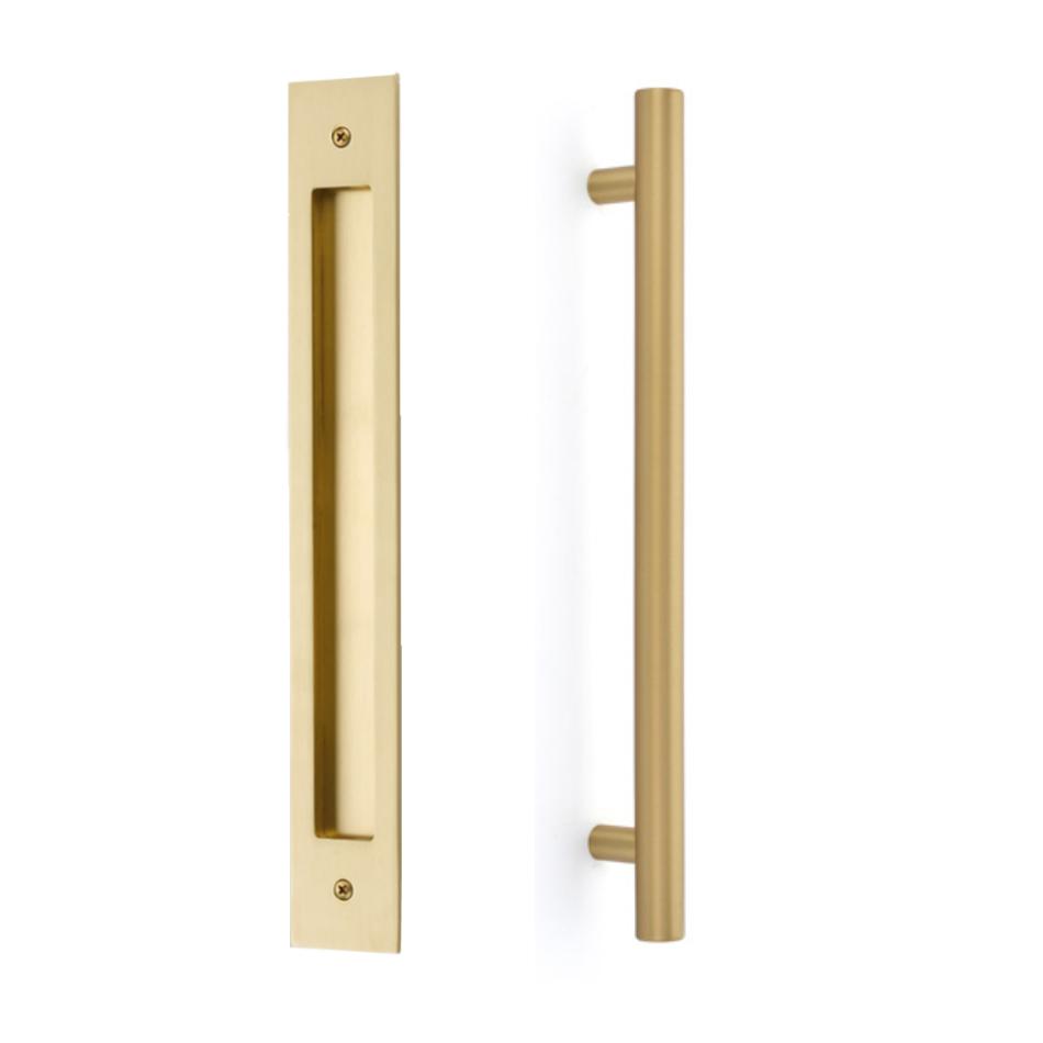 Door Flush Pull and 12" Handle Back to Back Hardware for Interior Sliding and Barn Doors