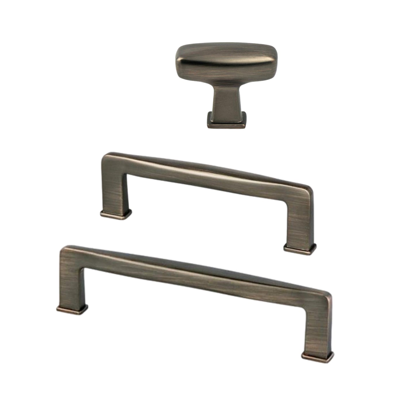 Kelly No.1 Dark Brushed Bronze Cabinet Knobs and Drawer Pulls - Industry Hardware