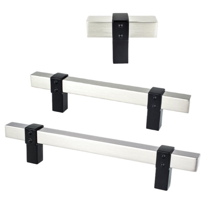 Matte Black and Brushed Nickel "Rio" Dual-Finish Cabinet Knob and Drawer Pulls - Industry Hardware