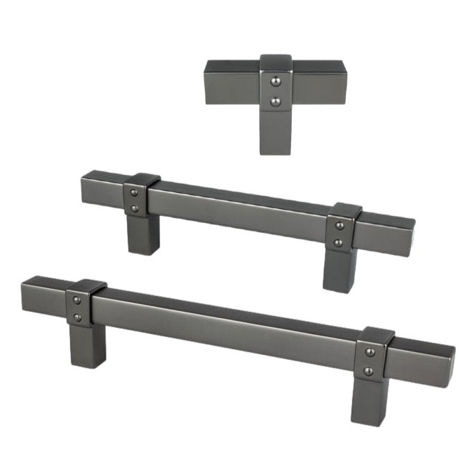 Ash Gray "Rio" T-Bar Cabinet Knob and Drawer Pulls - Industry Hardware