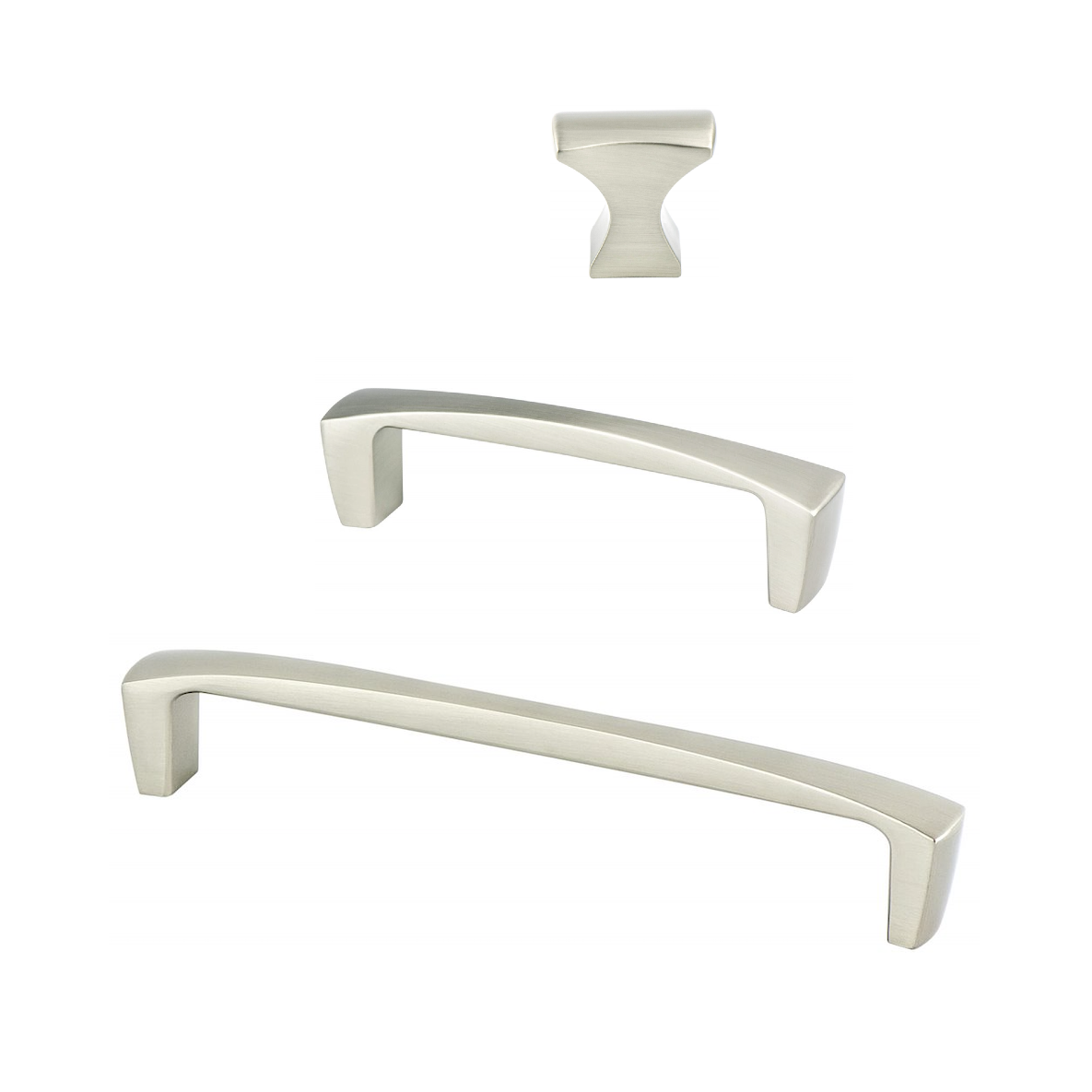 Brushed Nickel "Kent" Drawer Pulls and Knob - Forge Hardware Studio