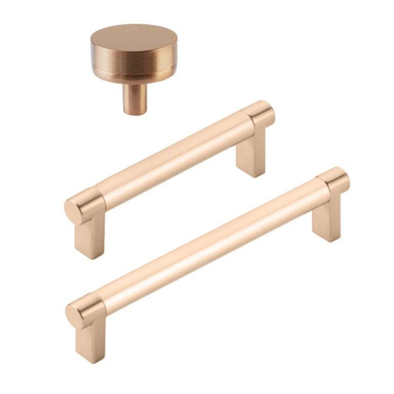 Smooth "Converse No.2" Bronze Copper Cabinet Knobs and Drawer Pulls