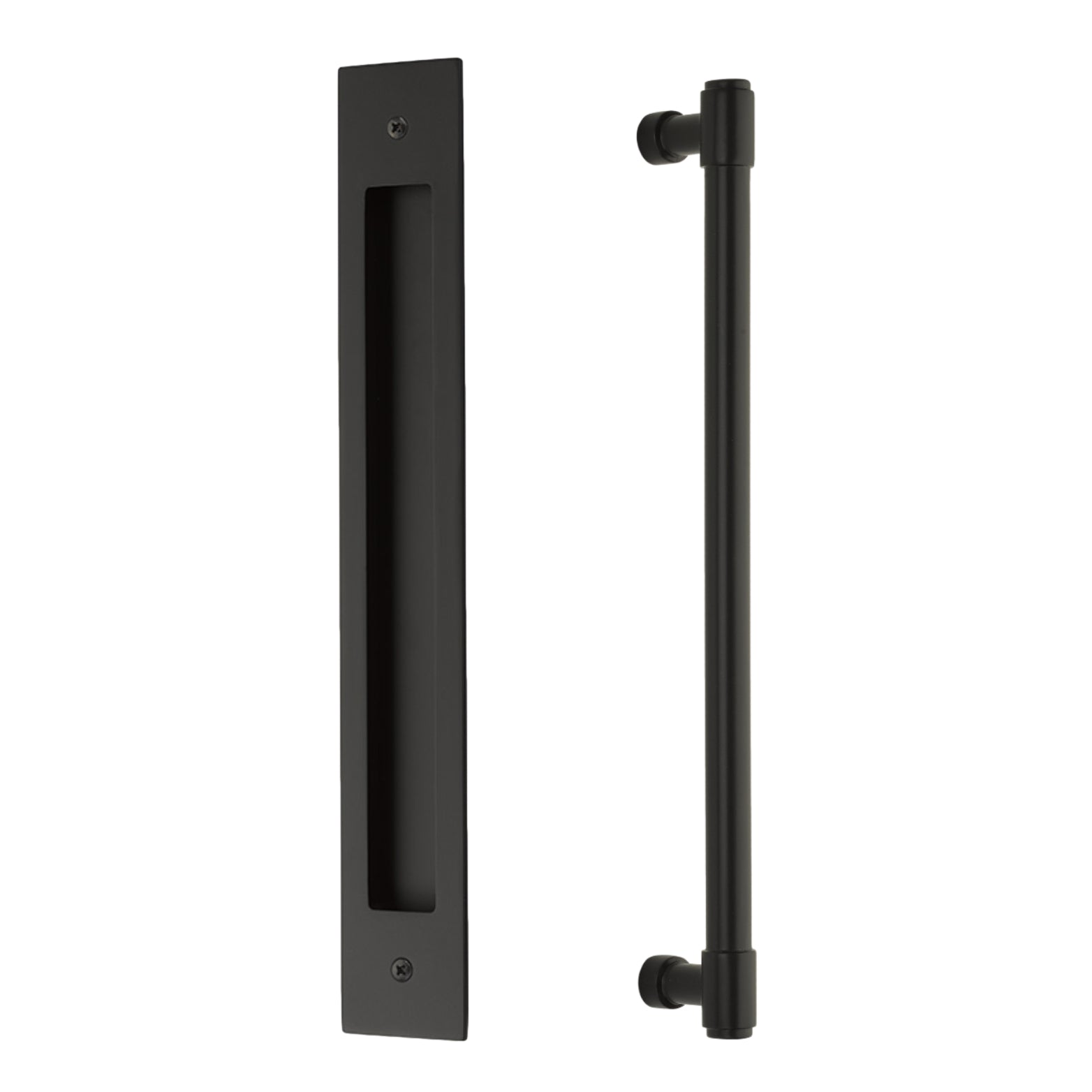 Door Flush Pull and 12" Handle Back to Back Hardware for Interior Sliding and Barn Doors - Industry Hardware