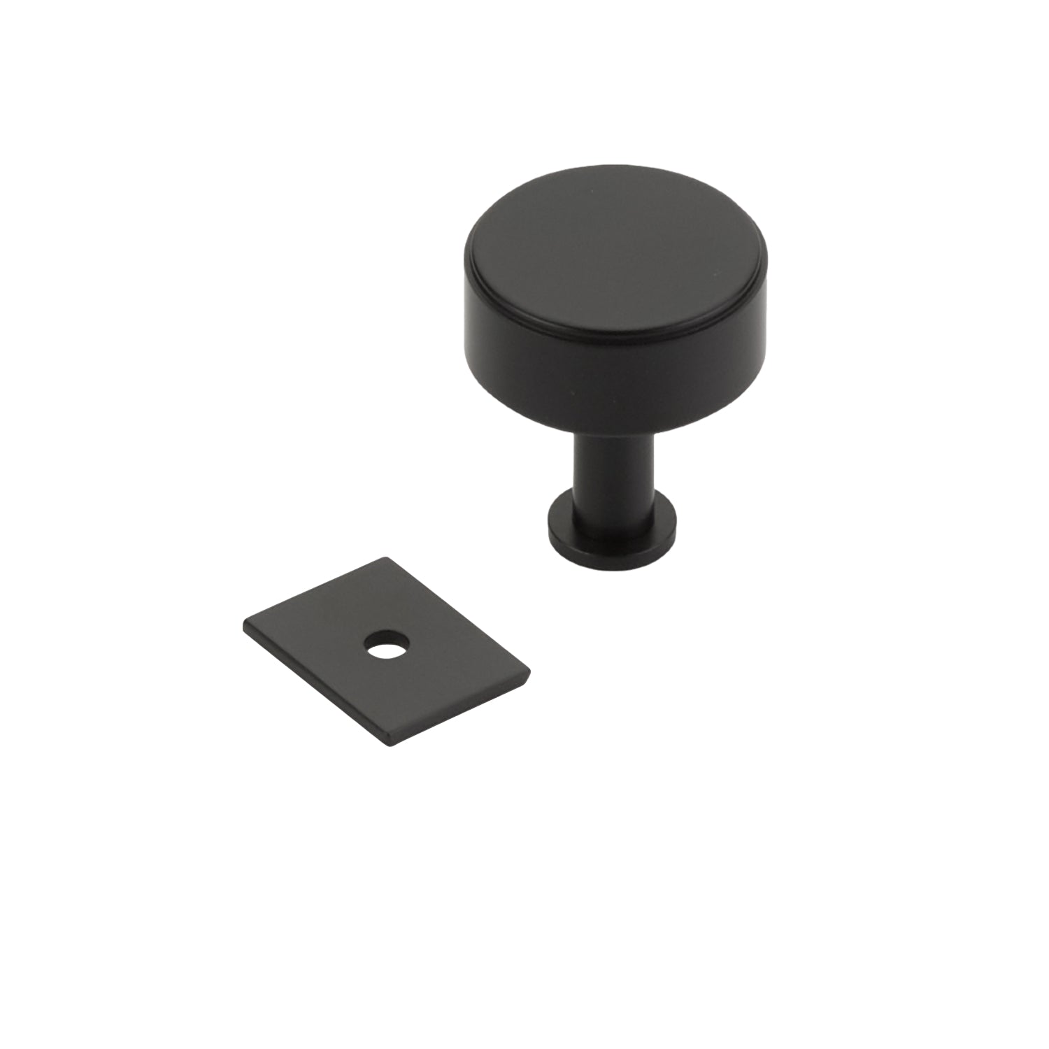 Matte Black "Maison No. 2" Smooth Drawer Pulls and Cabinet Knobs with Optional Backplate - Forge Hardware Studio