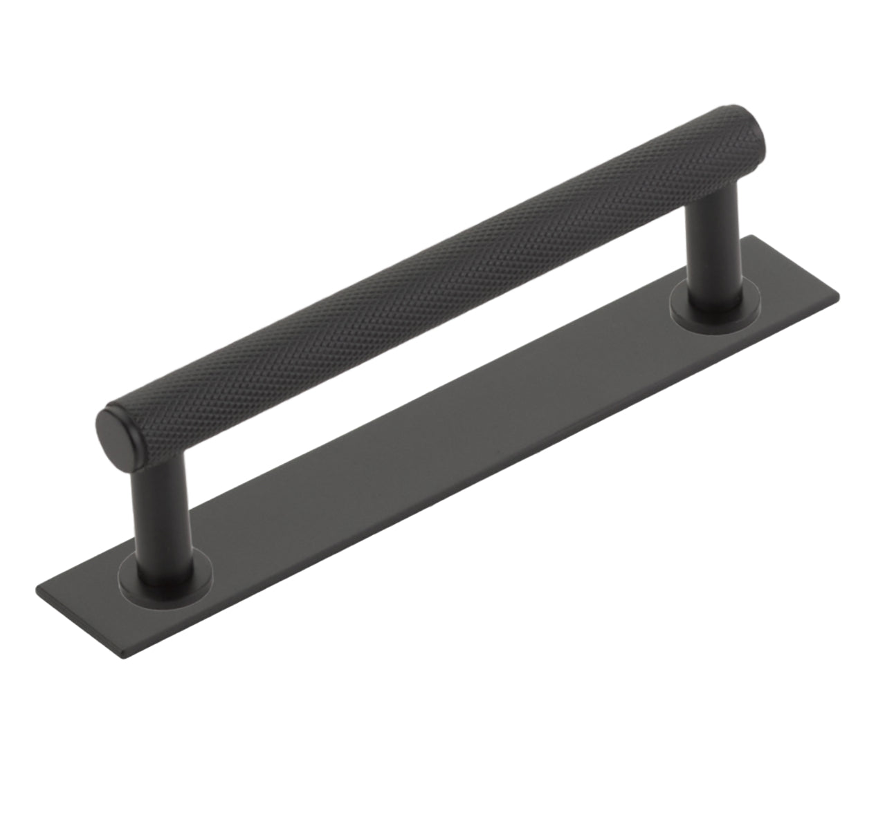 Matte Black "Maison" Knurled Drawer Pulls and Cabinet Knobs with Optional Backplate - Forge Hardware Studio