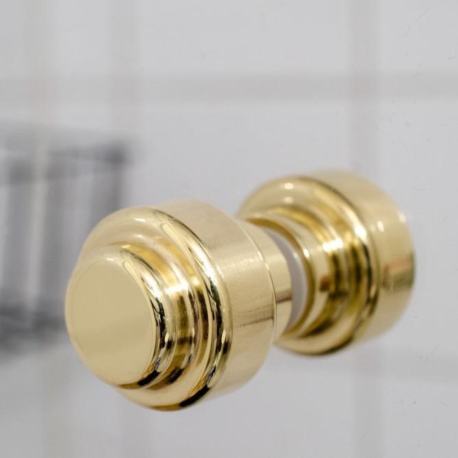 Glass Shower 1-3/16" Round Polished Brass Back to Back Door Knob