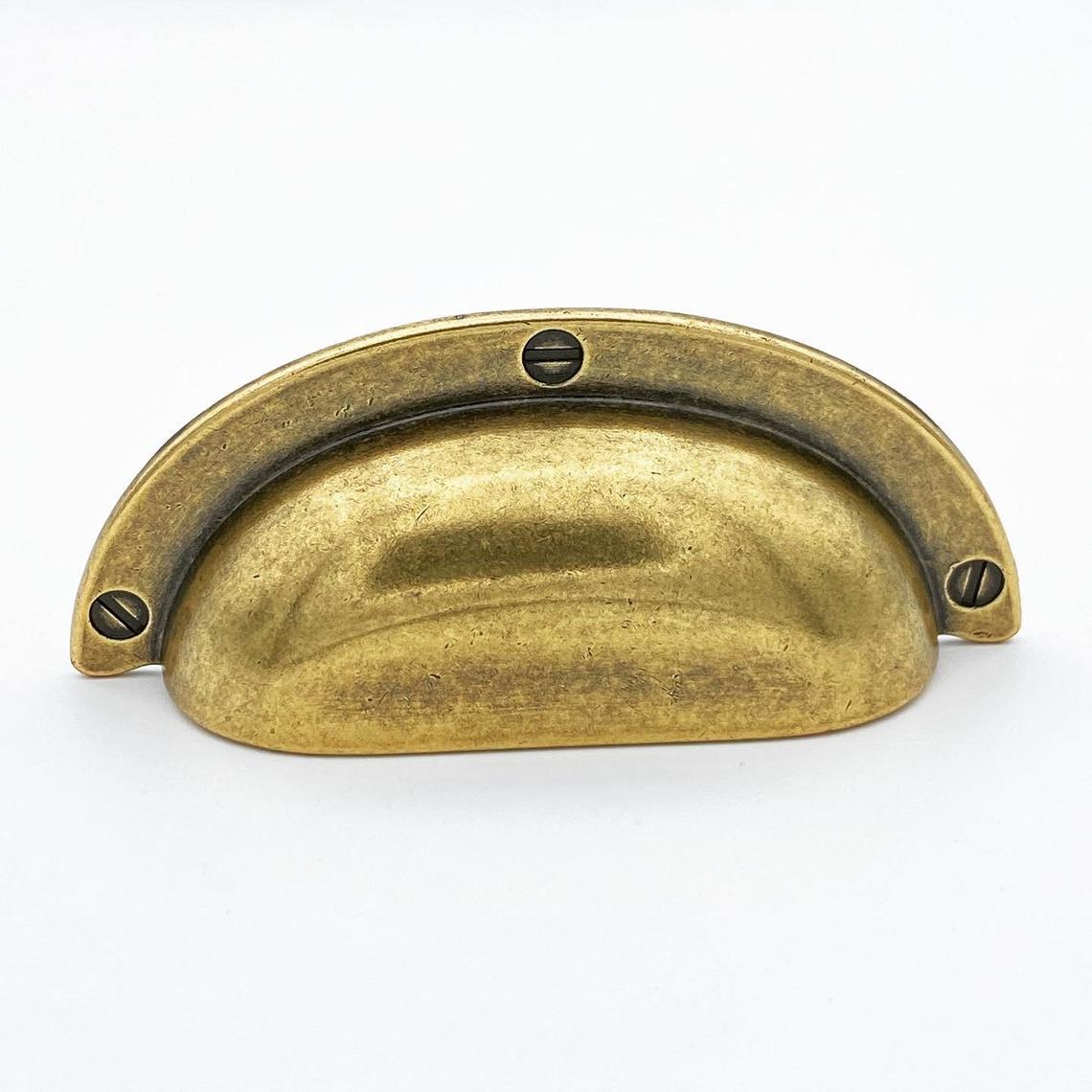 Cup Drawer Pulls "Amalfi" in Antique Brass | Pulls
