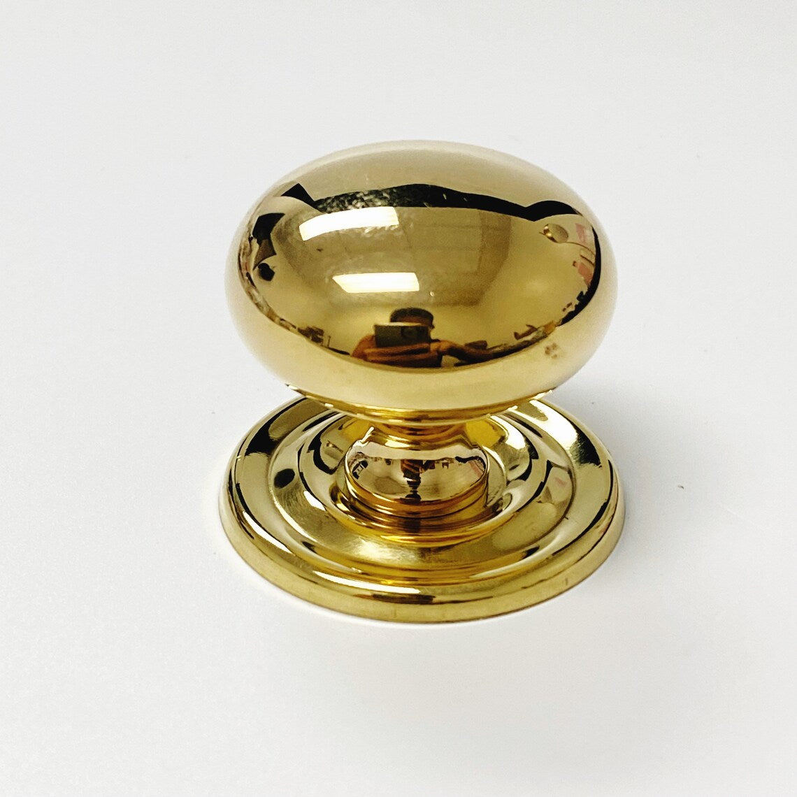 Unlacquered Brass "Eloise" Round Cabinet Knob with Backplate | Knobs
