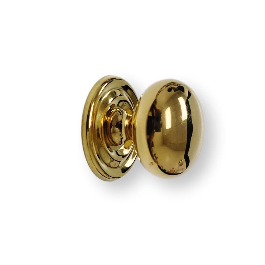 Unlacquered Brass "Eloise" Round Cabinet Knob with Backplate | Knobs