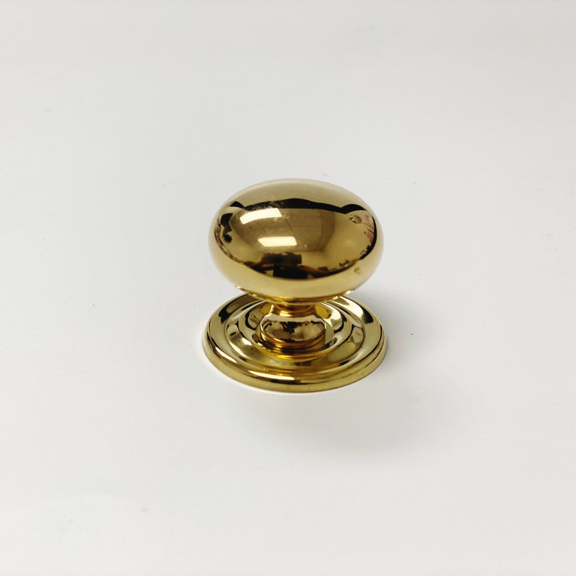 Unlacquered Brass "Eloise" Round Cabinet Knob with Backplate | Knobs