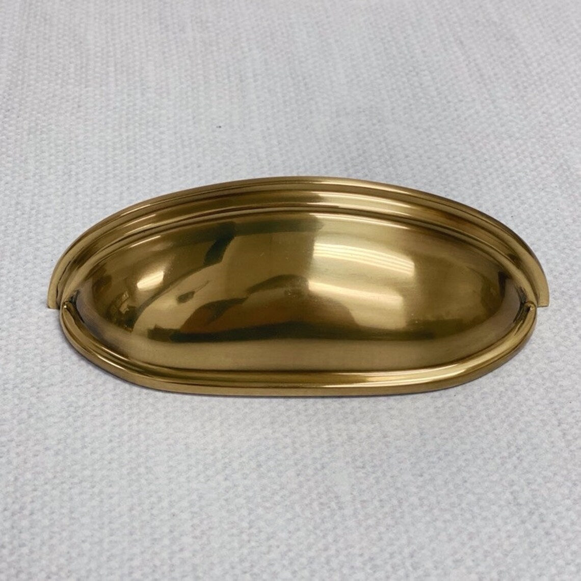 French Brass "Heritage" Cabinet Cup Drawer Pull - Kitchen Drawer Handle - Forge Hardware Studio