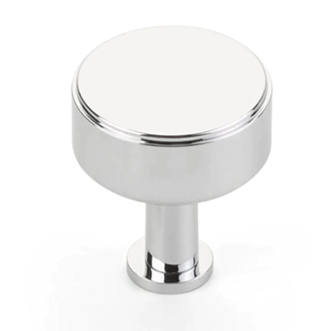 Polished Chrome "Maison No. 2" Smooth Drawer Pulls and Cabinet Knobs with Optional Backplate - Forge Hardware Studio