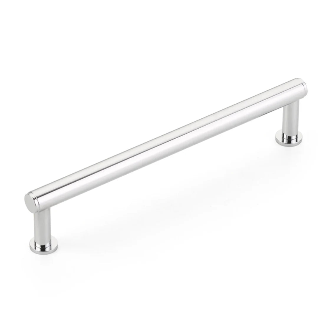 Polished Chrome "Maison No. 2" Smooth Drawer Pulls and Cabinet Knobs with Optional Backplate - Forge Hardware Studio