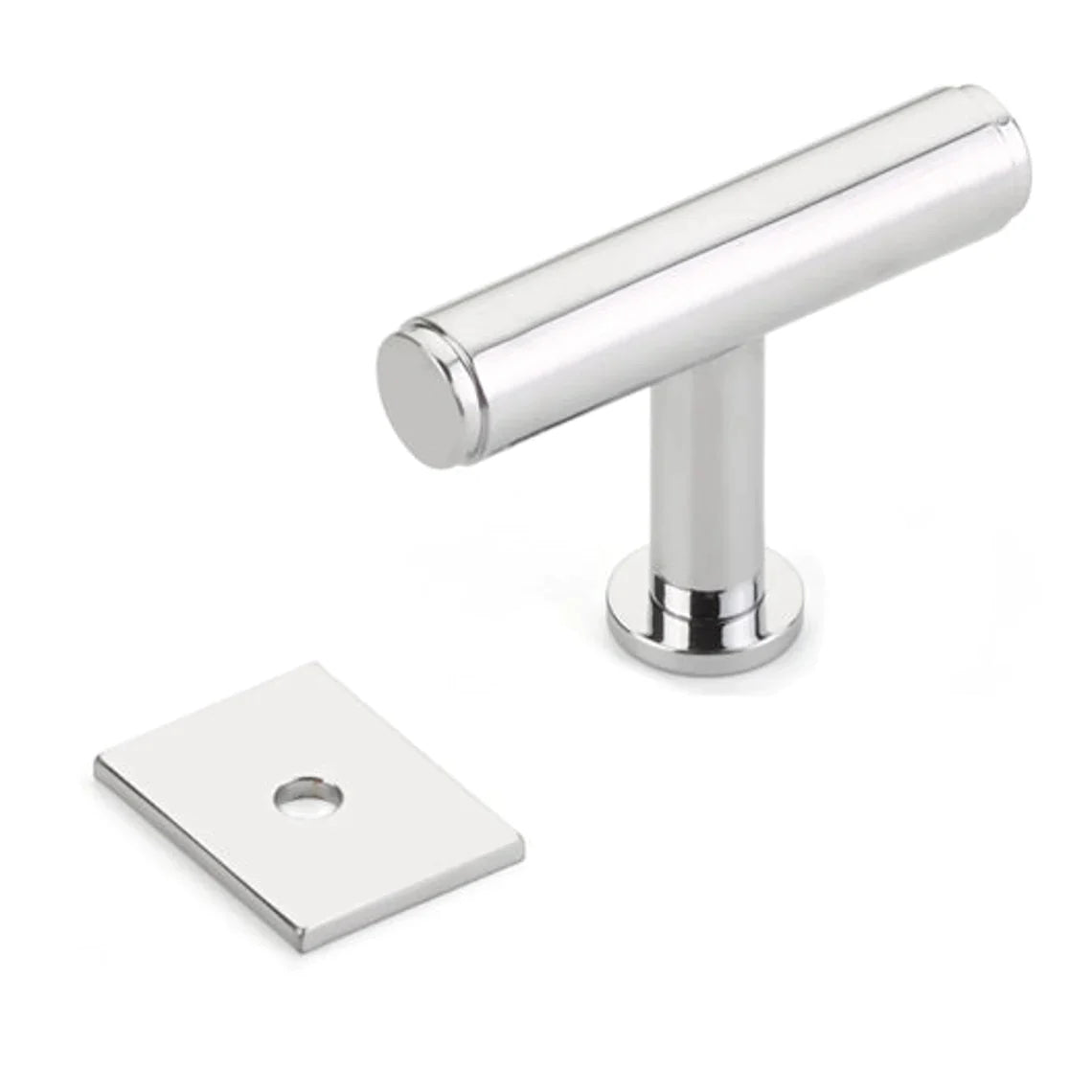 Polished Chrome "Maison No. 2" Smooth Drawer Pulls and Cabinet Knobs with Optional Backplate - Forge Hardware Studio