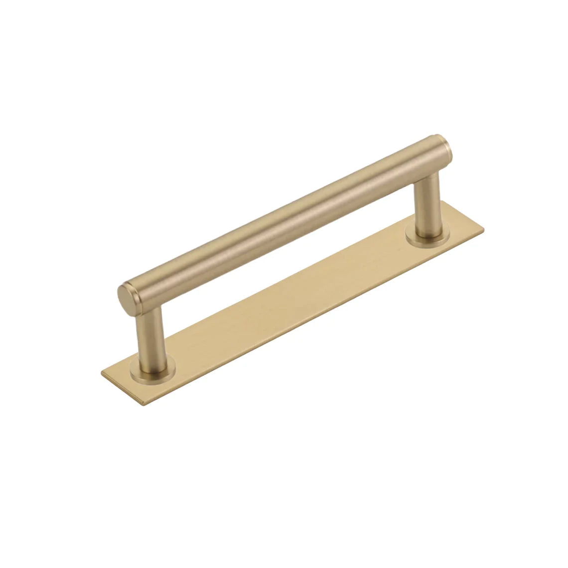 Satin Brass "Maison No. 2" Smooth Drawer Pulls and Cabinet Knobs with Optional Backplate - Forge Hardware Studio