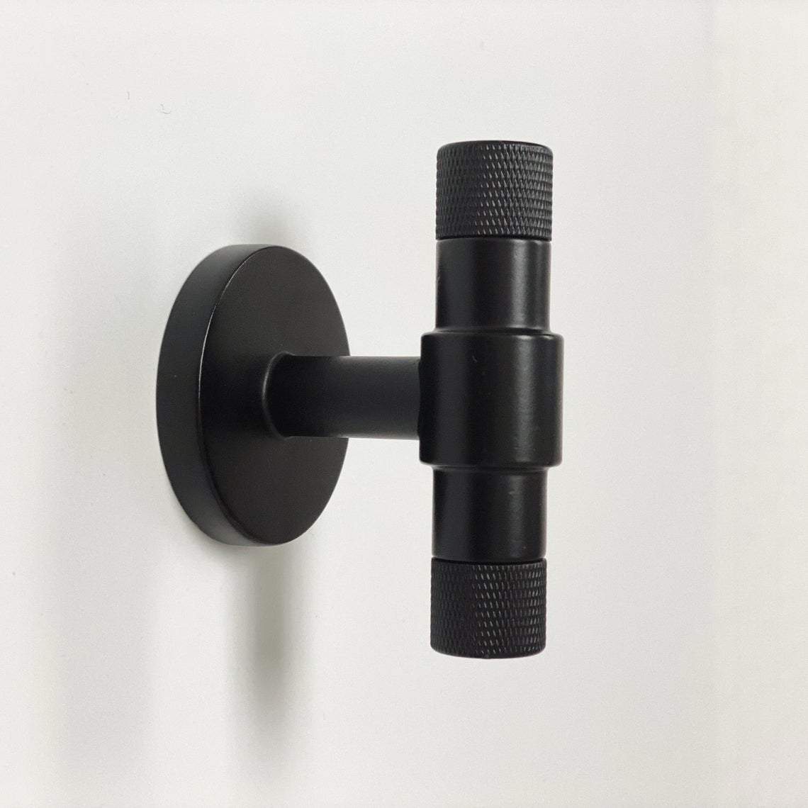 Matte Black "Kava" Knurled Modern Double Wall Hook Hat Towel Hook | Hook