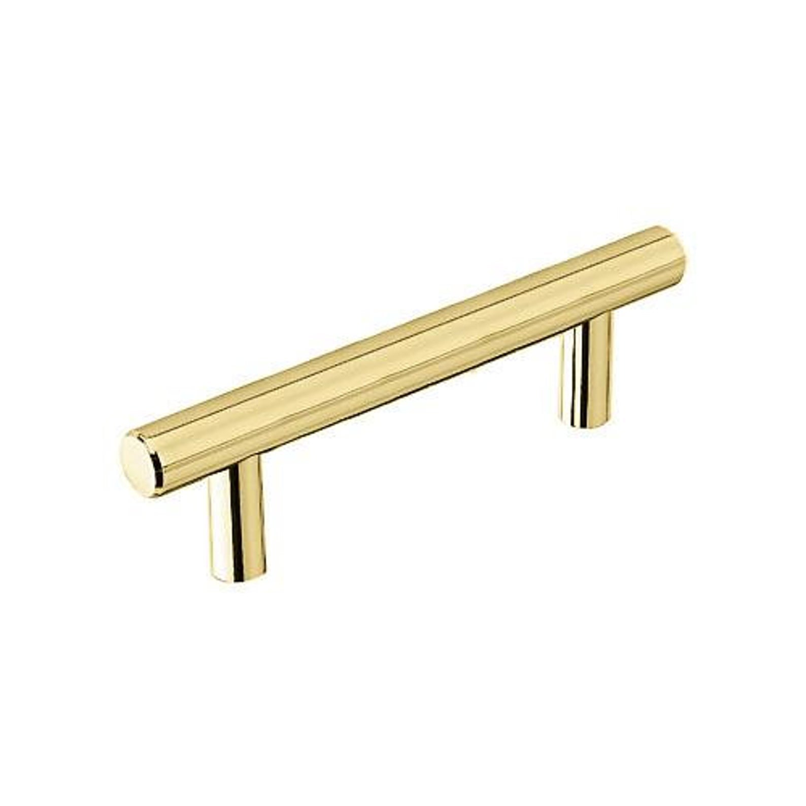 T-Bar "European" Unlacquered Polished Brass Cabinet Knobs and Pulls - Industry Hardware