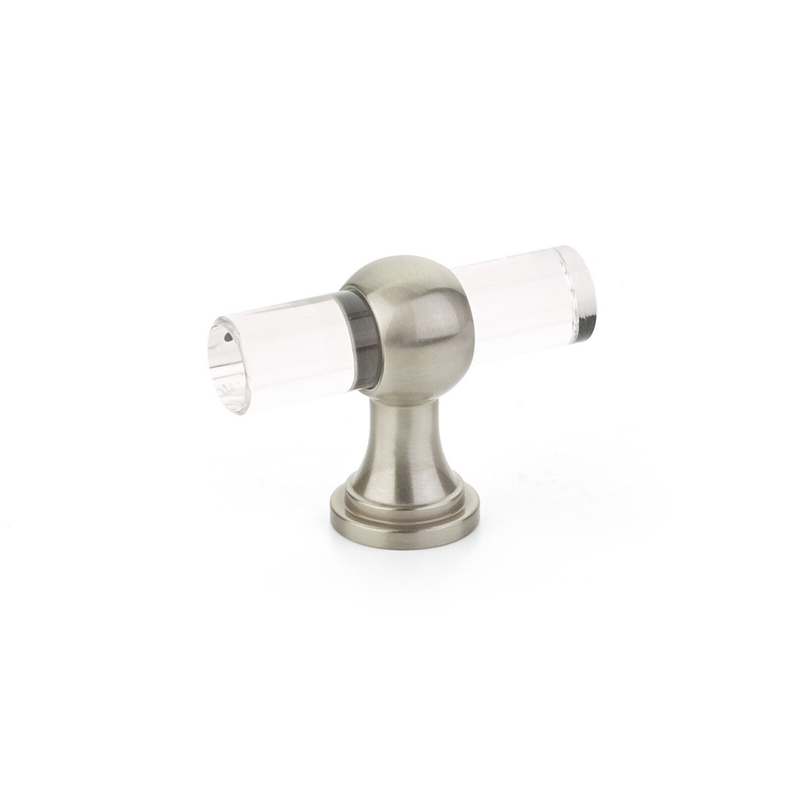 Satin Nickel and Lucite "Gleam" Cabinet Knobs and Drawer Pulls (Adjustable) - Forge Hardware Studio