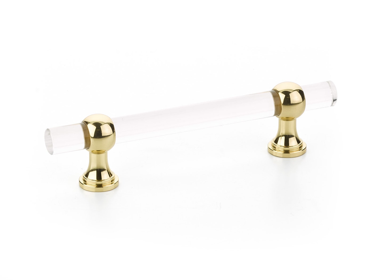 Polished Brass and Lucite "Gleam" Cabinet Knobs and Drawer Pulls (Adjustable) - Forge Hardware Studio