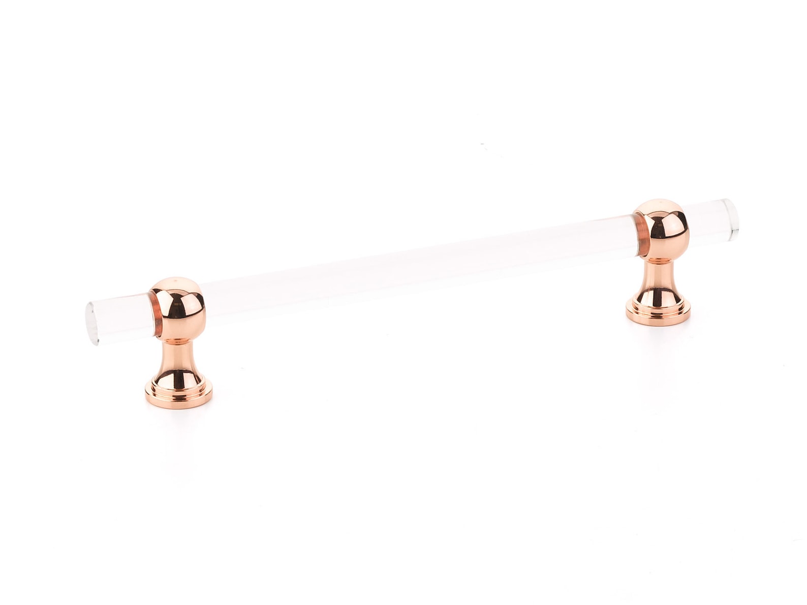 Polished Copper and Lucite "Gleam" Cabinet Knobs and Drawer Pulls (Adjustable) - Forge Hardware Studio