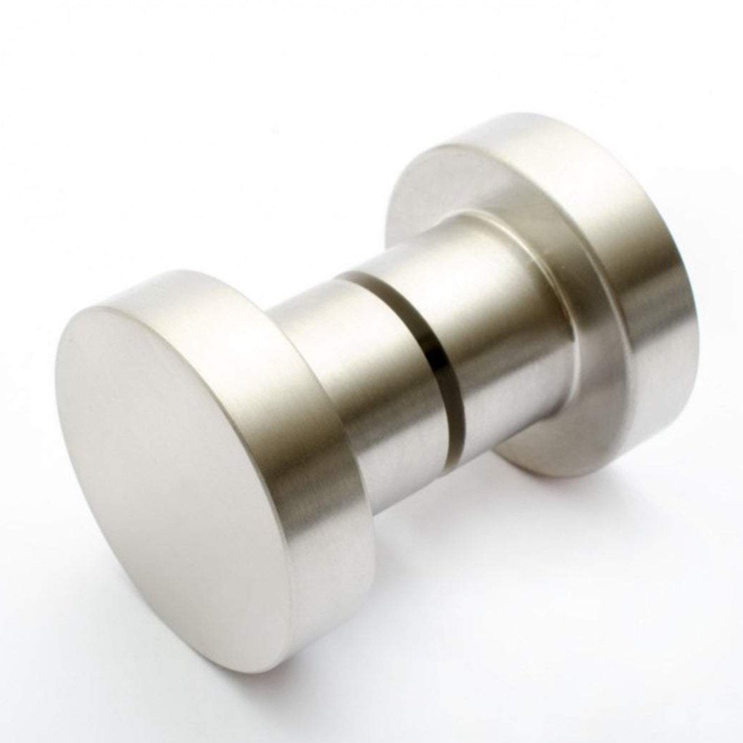 Glass Shower "Dot" Round Brushed Stainless Steel Back to Back Door Knob