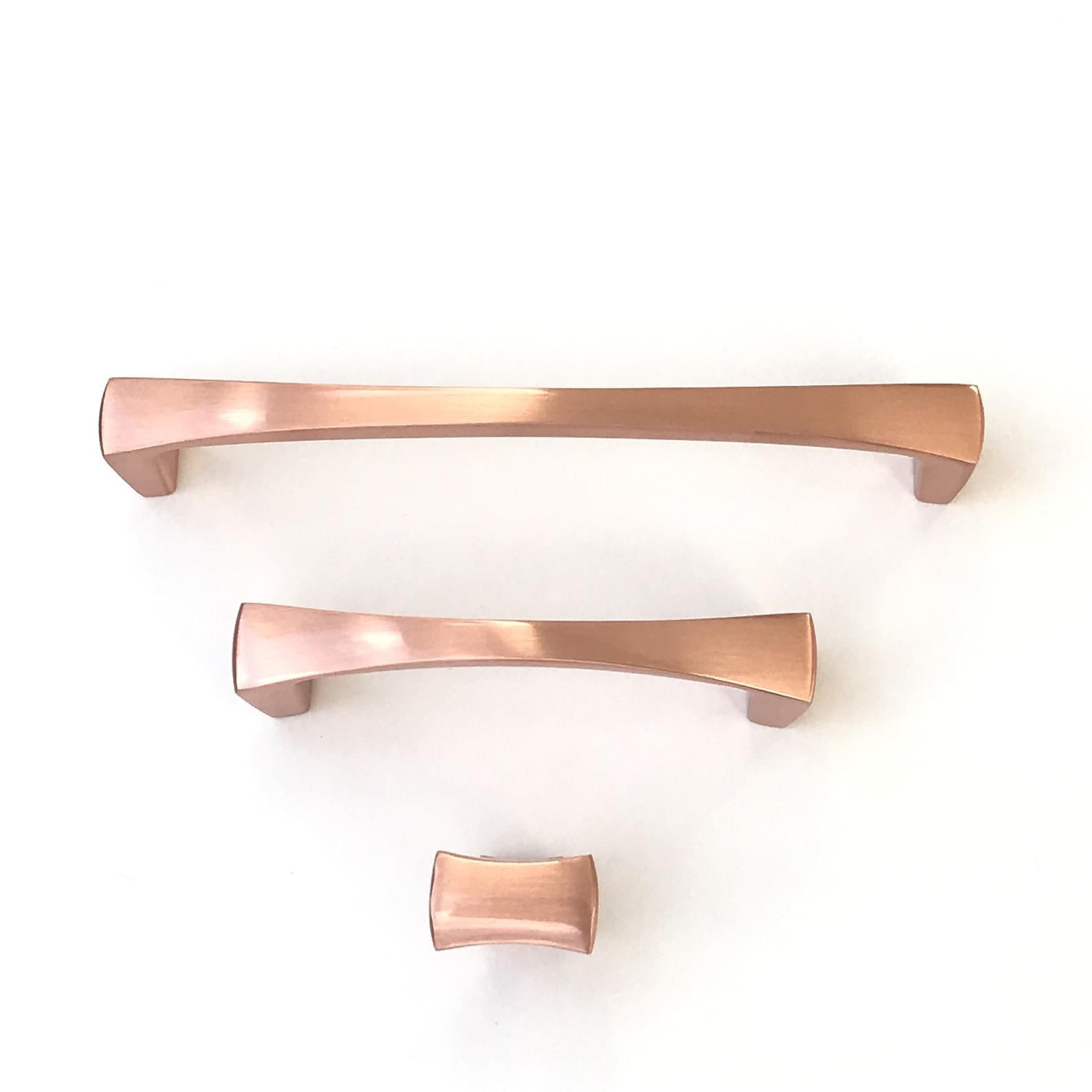 Satin Copper "Kent" Drawer Pulls and Knob | Pulls