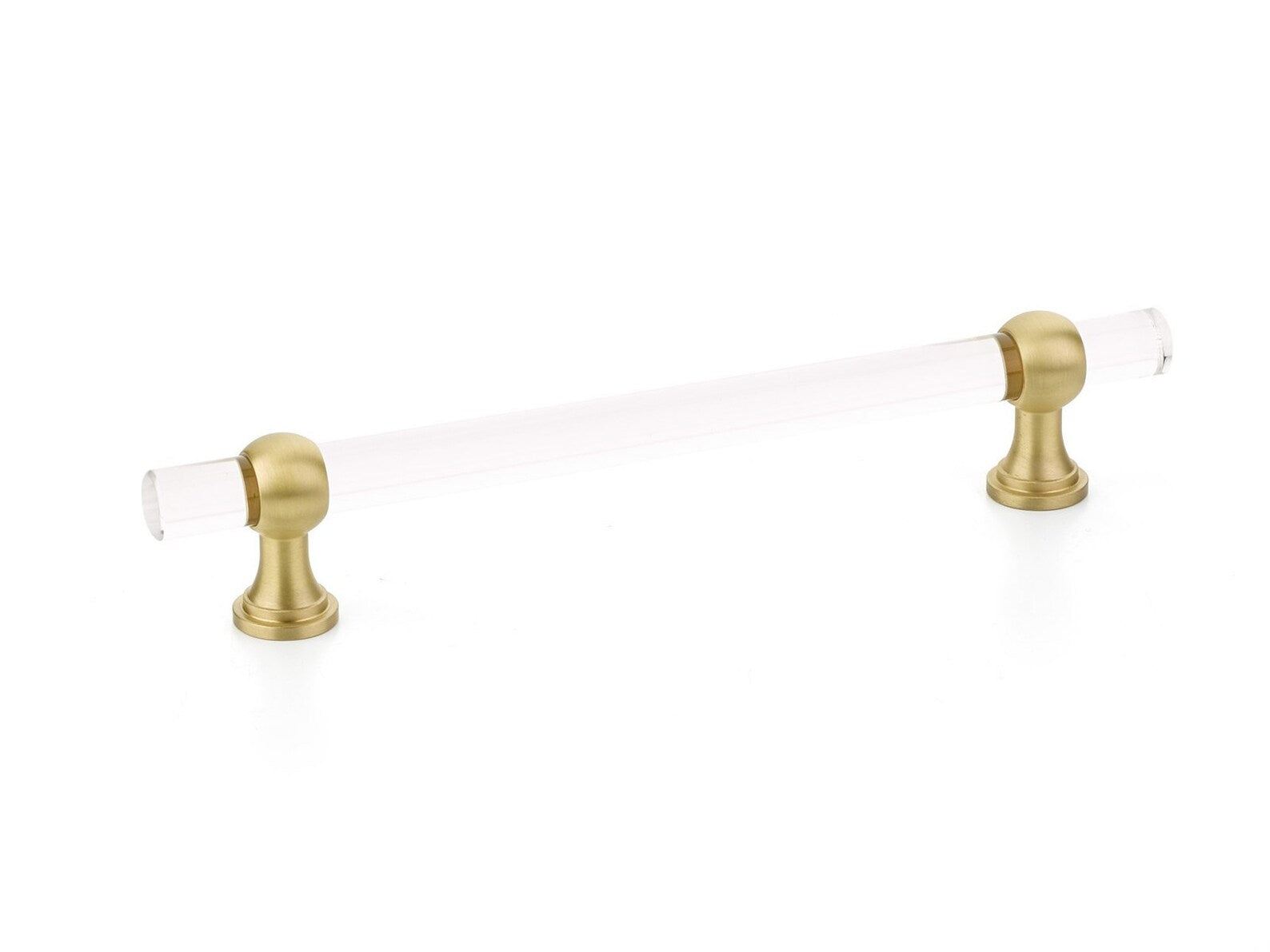 Brushed Brass and Lucite "Gleam" Cabinet Knobs and Drawer Pulls (Adjustable) - Forge Hardware Studio