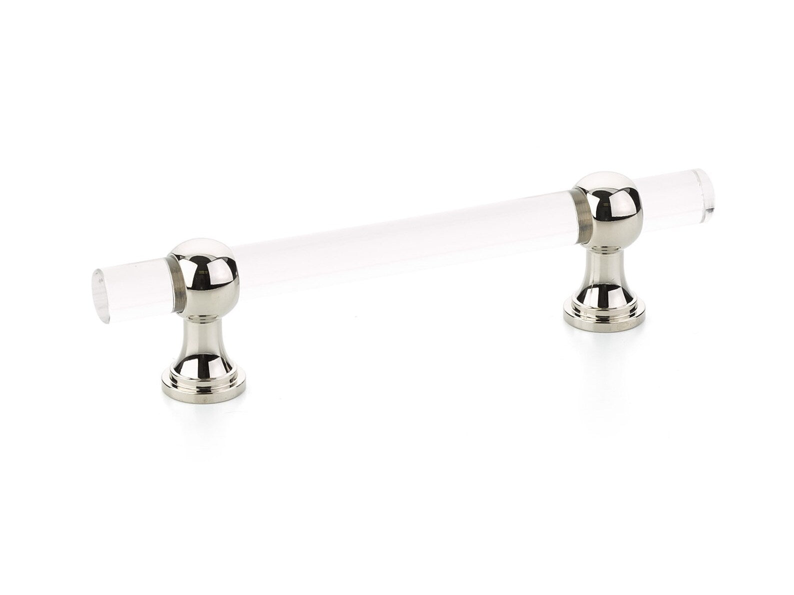 Polished Nickel and Lucite "Gleam" Cabinet Knobs and Drawer Pulls (Adjustable) - Forge Hardware Studio