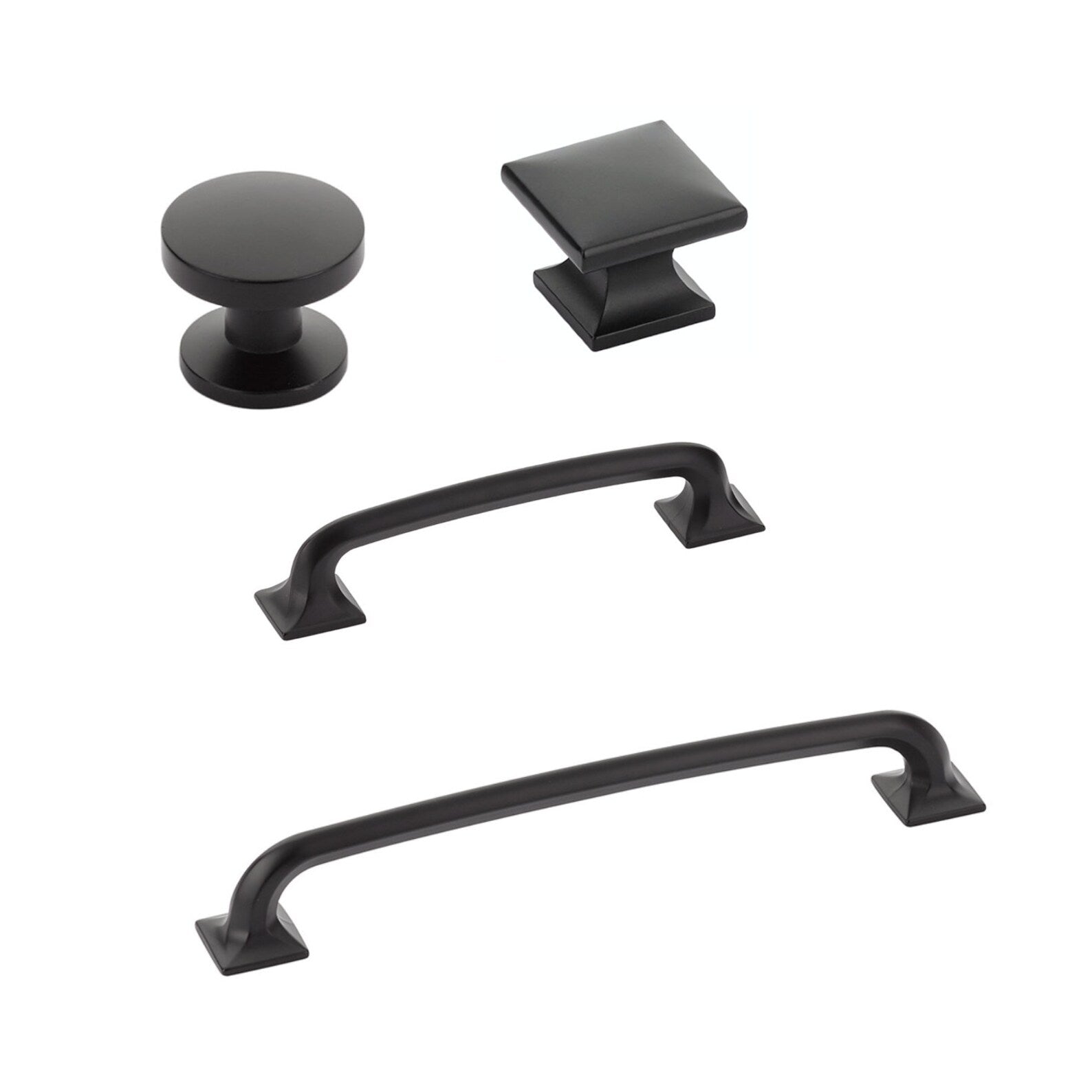 Square "Milli" Matte Black Cabinet Knobs and Drawer Pulls - Forge Hardware Studio