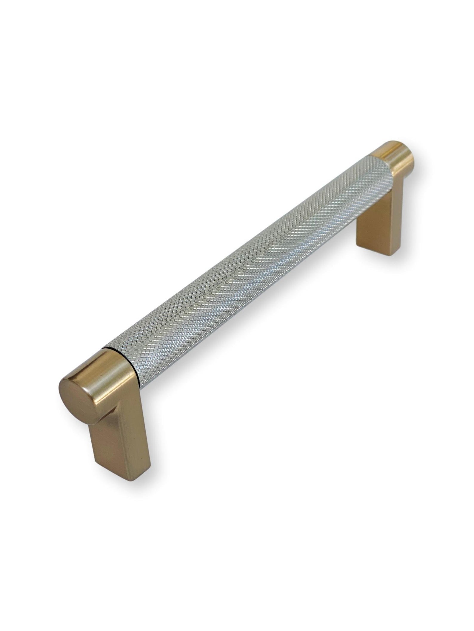 Knurled "U-Shaped" Champagne Bronze and Nickel Drawer Pulls - Forge Hardware Studio