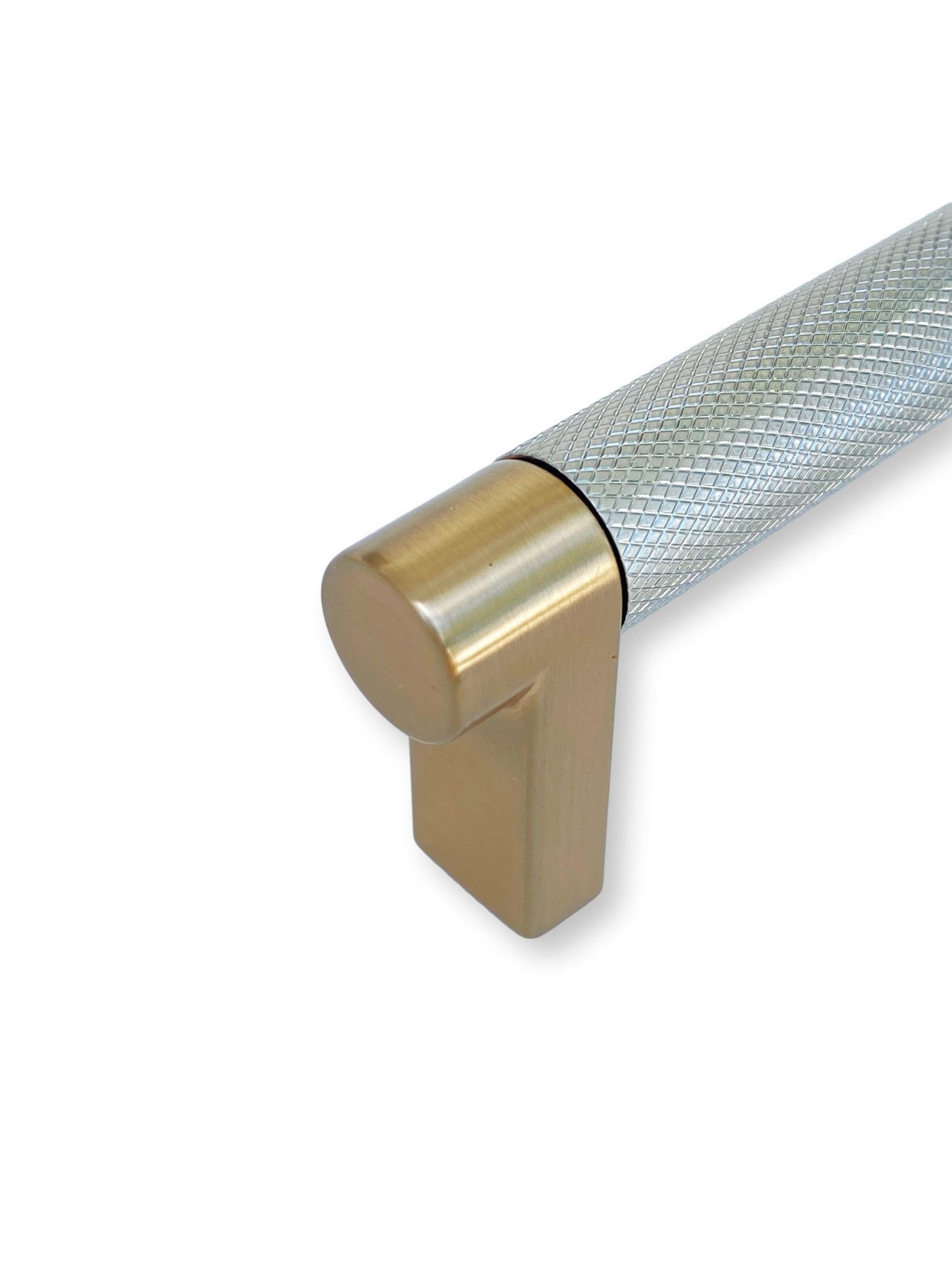 Knurled "U-Shaped" Champagne Bronze and Nickel Drawer Pulls - Forge Hardware Studio